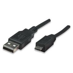 Kabel USB Manhattan USB-A - microUSB 0.5 m Czarny (325677)