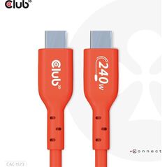 Kabel USB Club 3D USB-C - USB-C 2 m Pomarańczowy (CAC-1573)