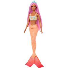 Lalka Barbie Mattel Syrenka Lalka Pomarańczowy ogon HRR05