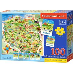 Castorland Puzzle Edukacyjne Mapa Polski 100EL. (E-142)