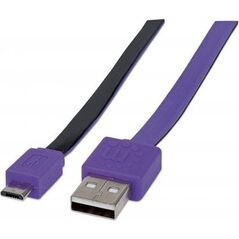 Kabel USB Manhattan USB-A - microUSB 1 m Fioletowy (391368)