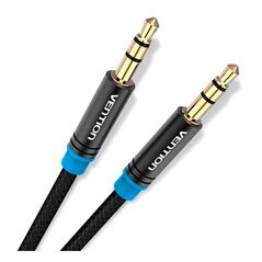 VENTION Cotton Braided 3.5mm Male to Male Audio Cable 1.5M Black Metal Type (High-End Series) (P350AC150-B-M) (VENP350AC150-B-M) έως 12 άτοκες Δόσεις