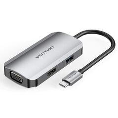 VENTION Type-C to HDMI/USB 3.0*3/RJ45/SD/TF/TRRS 3.5mm/PD 100W Docking Station 0.15M Gray Aluminum Alloy Type (TOLHB) (VENTOLHB) έως 12 άτοκες Δόσεις