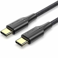 VENTION Nylon Braided Type-C to Type-C 3A Cable 2M Black LED Type (TAUBH) (VENTAUBH) έως 12 άτοκες Δόσεις