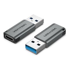 VENTION USB 3.0 Male to Type-C Female Adapter Gray Aluminum Alloy Type (CDPH0) (VENCDPH0) έως 12 άτοκες Δόσεις