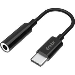 Adapter USB Genius USB/Audio USB C (M) - Jack (3,5mm) F, stereo, czarna, Genius ACC-C100
