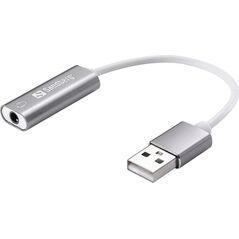 Adapter USB Sandberg USB - Jack 3.5mm Srebrny  (134-13)