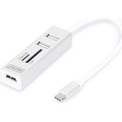 HUB USB Digitus 1x SD 1x microSD  + 3x USB-A 2.0 (DA-70243)