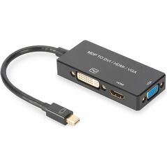 Adapter AV Digitus DisplayPort Mini - HDMI - D-Sub (VGA) - DVI-I czarny (AK-340419-002-S)
