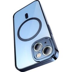 Baseus Zestaw ochronny Baseus Glitter przeźroczyste etui magnetyczne i szkło hartowane do iPhone 14 Plus (niebieski)