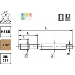 Fanar GWINTOWNIK M10 DIN-371C (6H) HSSE TIN 800X