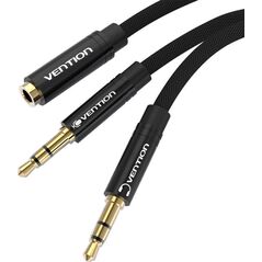 Kabel Vention Jack 3.5mm - Jack 3.5mm x2 0.6m czarny (BBLBAB)