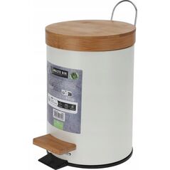 Kosz na śmieci Home Styling Collection Kosz łazienkowy z bambusową pokrywą, 3l