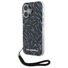 Karl Lagerfeld case for iPhone 16 Plus 6,7&quot; KLHCP16MHZBPKCCU Purple Hard Zebra With Cord 3666339320331