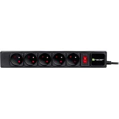 Listwa zasilająca Tracer PowerGear przeciwprzepięciowa 5 gniazd 1.5 m czarna (TRALIS46843)