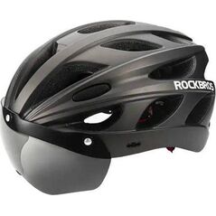 RockBros Kask rowerowy regulowany + okulary Rockbros TT-16 (czarny)
