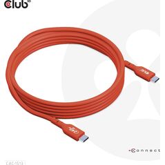 Kabel USB Club 3D USB-C - USB-C 3 m Czerwony (CAC-1513)