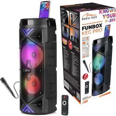 Głośnik Media-Tech MEDIA-TECH FUNBOX KEG PRO Power audio głośnik Bluetooth 5.0+EDR funkcja karaoke RMS 50W PMPO1400W FM Radio wyśiwietlacz dwa głośnik