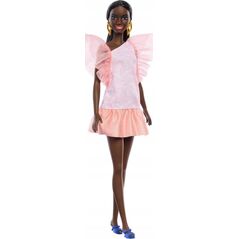 Mattel Fashionistas Lalka Brzoskwiniowo-różowa sukienka HRH14