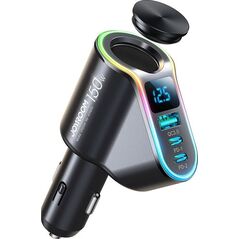 Ładowarka Joyroom Joyroom szybka ładowarka samochodowa 4w1 USB-A QC3.0 / 2xUSB-C PD 150W czarna (JR-CL21)