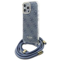 Original Case IPHONE 16 PRO Guess Hardcase Crossbody Cord 4G Print (GUHCP16LHC4SEB) blue 3666339344351
