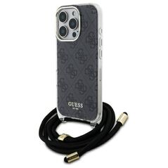 Original Case IPHONE 16 PRO MAX Guess Hardcase Crossbody Cord 4G Print (GUHCP16XHC4SEK) black 3666339345150