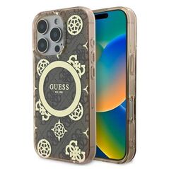 Original Case IPHONE 16 PRO MAX Guess Hardcase IML Peony On 4G Background MagSafe (GUHMP16XH4PYEEW) brown 3666339300081