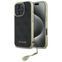 Original Case IPHONE 16 PRO Guess Hardcase 4G Charms Collection (GUHCP16LGF4GGR) black 3666339345983