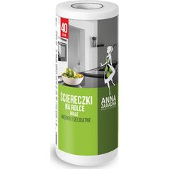 Anna Zaradna Ściereczki na rolce ANNA ZARADNA, 40 szt., białe, biały