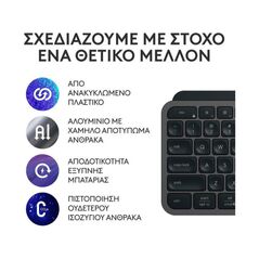 Logitech MX Keys S Ασύρματο Bluetooth Πληκτρολόγιο Αγγλικό US (920-011587) (LOGMXKEYSSBK) έως 12 άτοκες Δόσεις