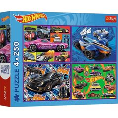 Trefl PUZZLE 4X250 TREFL HW WYSCIGOWE AUTA PUD6