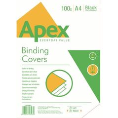 Fellowes APEX - okładki skóropodobne Medium A4 czarne, 100 szt. (6501001)