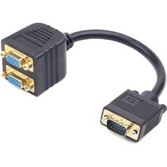 Gembird D-Sub (VGA) x2 D-Sub (VGA), 0.2m, Czarny (CC-VGAX2-20CM)