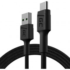 Kabel USB Green Cell USB-A - USB-C 1.2 m Czarny (KABGC22)