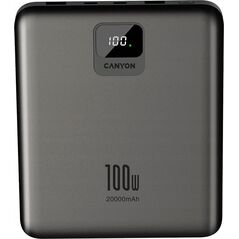 Canyon CANYON Powerbank PB-2008 LED Płaski 20000 mAh PD100W QC3.0 Ciemnoszary