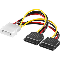 Akyga Molex - SATA x2, 0.15m, Wielokolorowy (AK-CA-16)