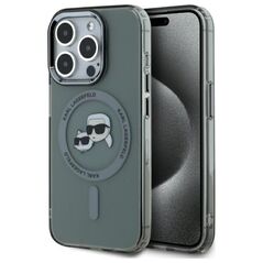 Karl Lagerfeld HC MagSafe IML Metal KC Heads case for iPhone 15 Pro Max 6,7&quot; black 3666339284770