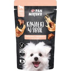 Pan Mięsko PAN MIĘSKO Kawałki w sosie Cielęcina z królikiem (dorosły) - Karma mokra dla psa - 150g