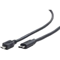 Kabel USB Gembird USB-C - microUSB 1 m Czarny (CCP-USB2-MBMCM-1M)