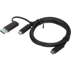 Kabel USB Lenovo USB-C - USB-C + USB-A 1 m Czarny (4X90U90618)