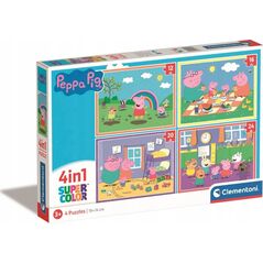 Clementoni CLE puzzle 4w1 SuperKolor Świnka Peppa 21516
