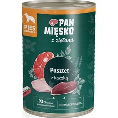 Pan Mięsko Pan Mięsko z Ziołami Pasztet z kaczką (dorosły) - karma mokra dla psów - 400g