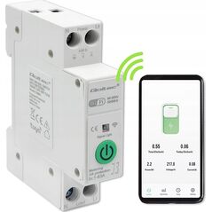 Qoltec Przekaźnik Wi-Fi 63A na szynę DIN z licznikiem energii elektrycznej | TUYA | SMART LIFE
