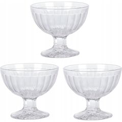 Excellent Houseware Pucharek do lodów deserów STRIPE, 3 sztuki x 200 ml