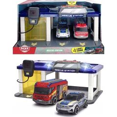 Dickie SOS Stacja ratownicza 34cm z 2 pojazdami DICKIE TOYS