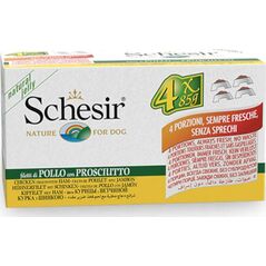 Agras Pet Foods SCHESIR Adult M-Pack Filety z kurczaka z szynką 4x85g