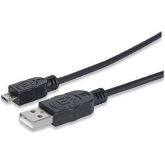 Kabel USB Manhattan USB-A - 1 m Czarny (393874)