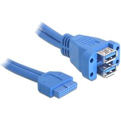 Delock USB zew. - USB wew., 0.45m, Niebieski (82942) 455548 4043619829422
