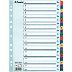Esselte 1-20 KARTONOWE,BIALE - 100163 486279 5902812221343