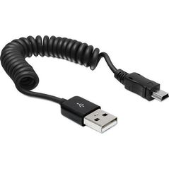 Kabel USB Delock USB-A - miniUSB 0.6 m Czarny (83164) 510490 4043619831647